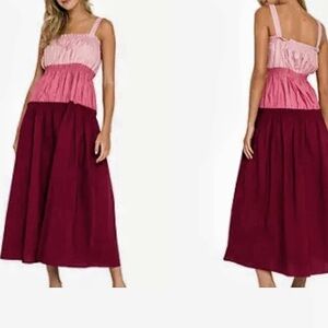 English Factory Anthropologie Tiered Milkmaid Ruffle Dress Multicolor Size Large